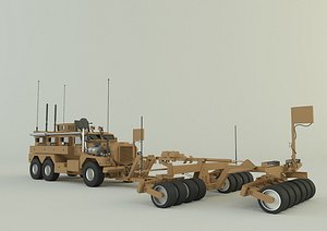 Cougar 6x6 MRAP military vehicle 3D model