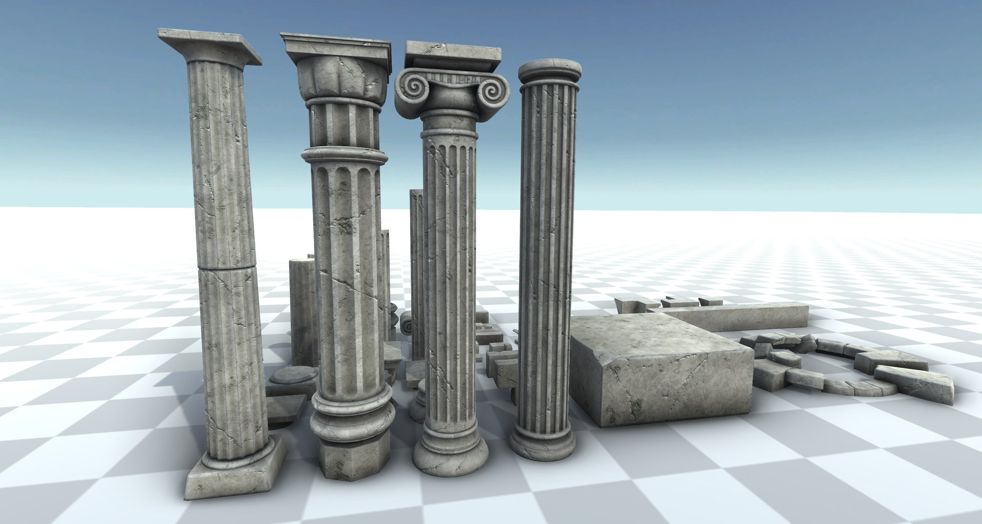 3D Temple Parts - TurboSquid 2158599