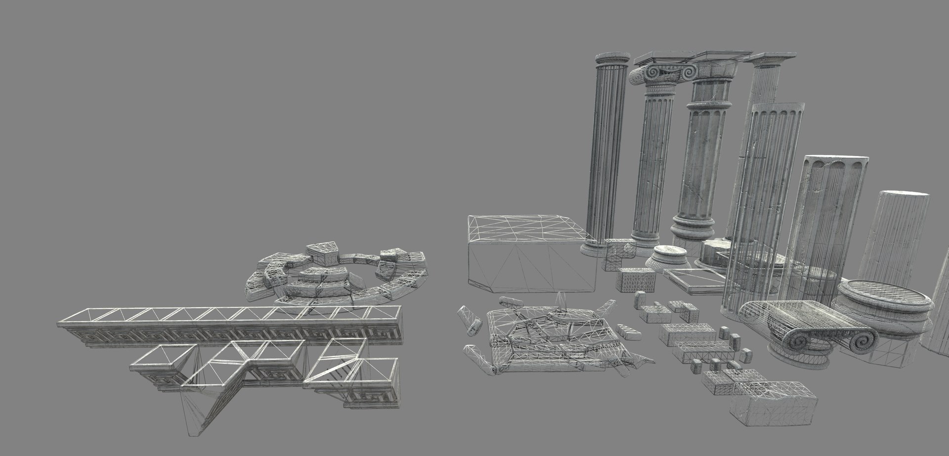 3D Temple Parts - TurboSquid 2158599