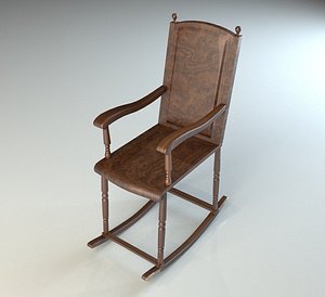 wooden rocking chair 3d max