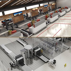 Airport Check-in Counter and Security Collection
