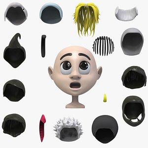16 Cartoon Hairs Style + Head