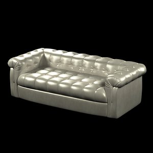 Edward Wormley Dunbar Six Foot Tufted Leather Sofa