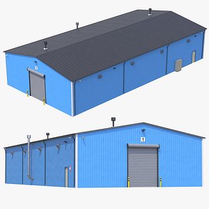 Industrial Building 7 Blue 3D model