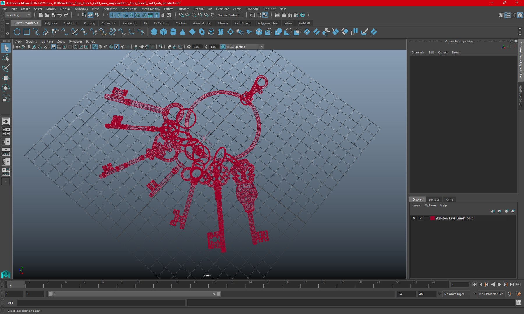 3D Skeleton Keys Bunch Gold Model - TurboSquid 2248093