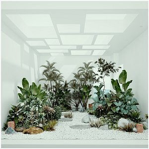 Complex of garden plants 01 3D model