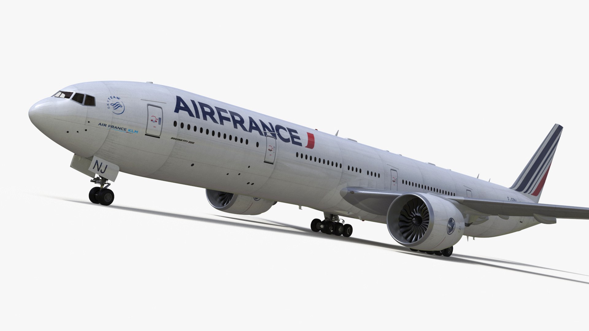 Boeing 777 Air France 3D model preview