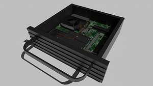 3D server single computer Low-poly 3D model