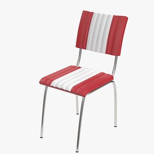 Retro diner chair 3 3D model