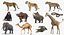 Maya 用の装備されたアフリカの動物コレクション 8