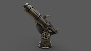3D Telescope PBR low-poly game ready model