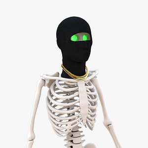3D Skeleton 3D Model Gold Chain