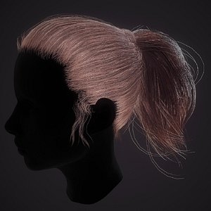 3D model Hairstyle Ponytail Low Poly