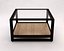 SIDE TABLE Double square wood and glass