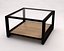 SIDE TABLE Double square wood and glass