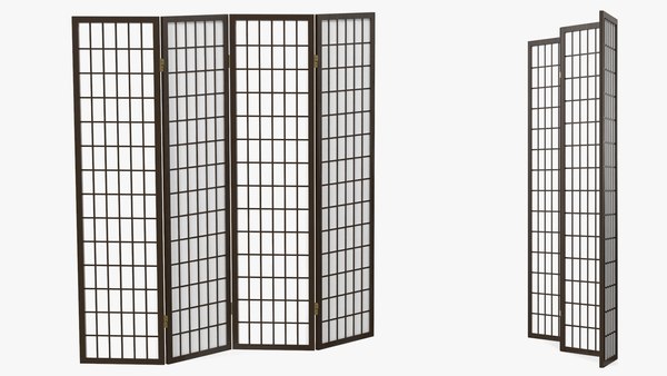 3D Four Panel Folding Screen - TurboSquid 1718616