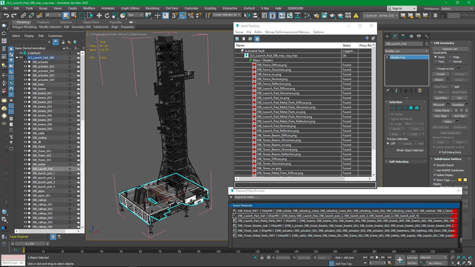 SLS Launch Pad 39B 3D Model - TurboSquid 2311902