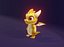 Model 3D Cartoon Baby Dragon Żółty