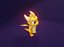 Model 3D Cartoon Baby Dragon Żółty