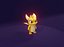 Model 3D Cartoon Baby Dragon Żółty