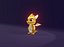 Model 3D Cartoon Baby Dragon Żółty