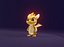Model 3D Cartoon Baby Dragon Żółty