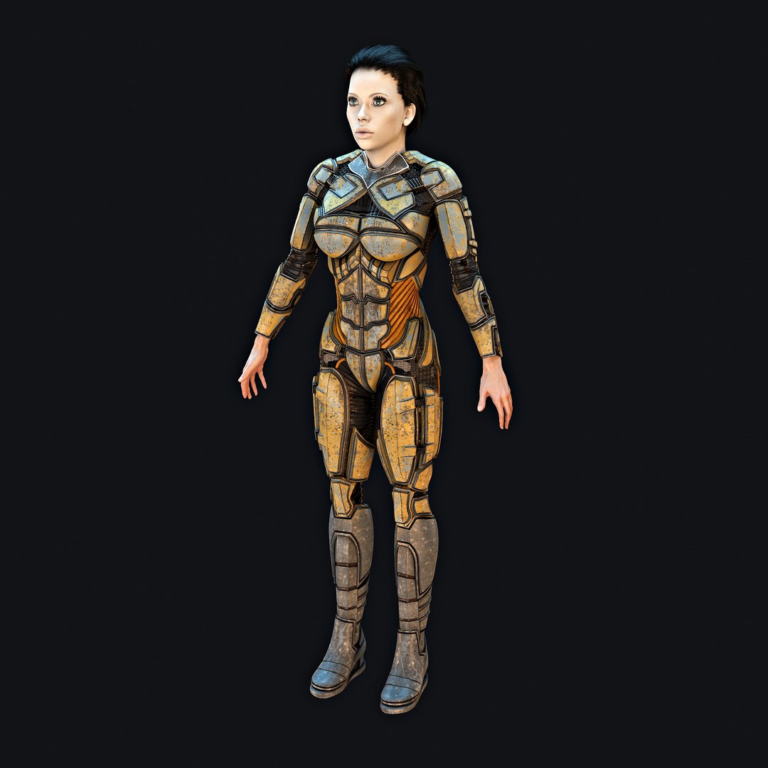 3d Model Cyborg Female Hd Pack