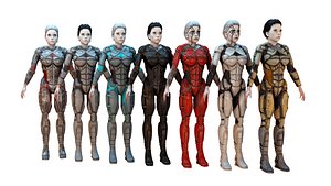 3d model cyborg female hd pack