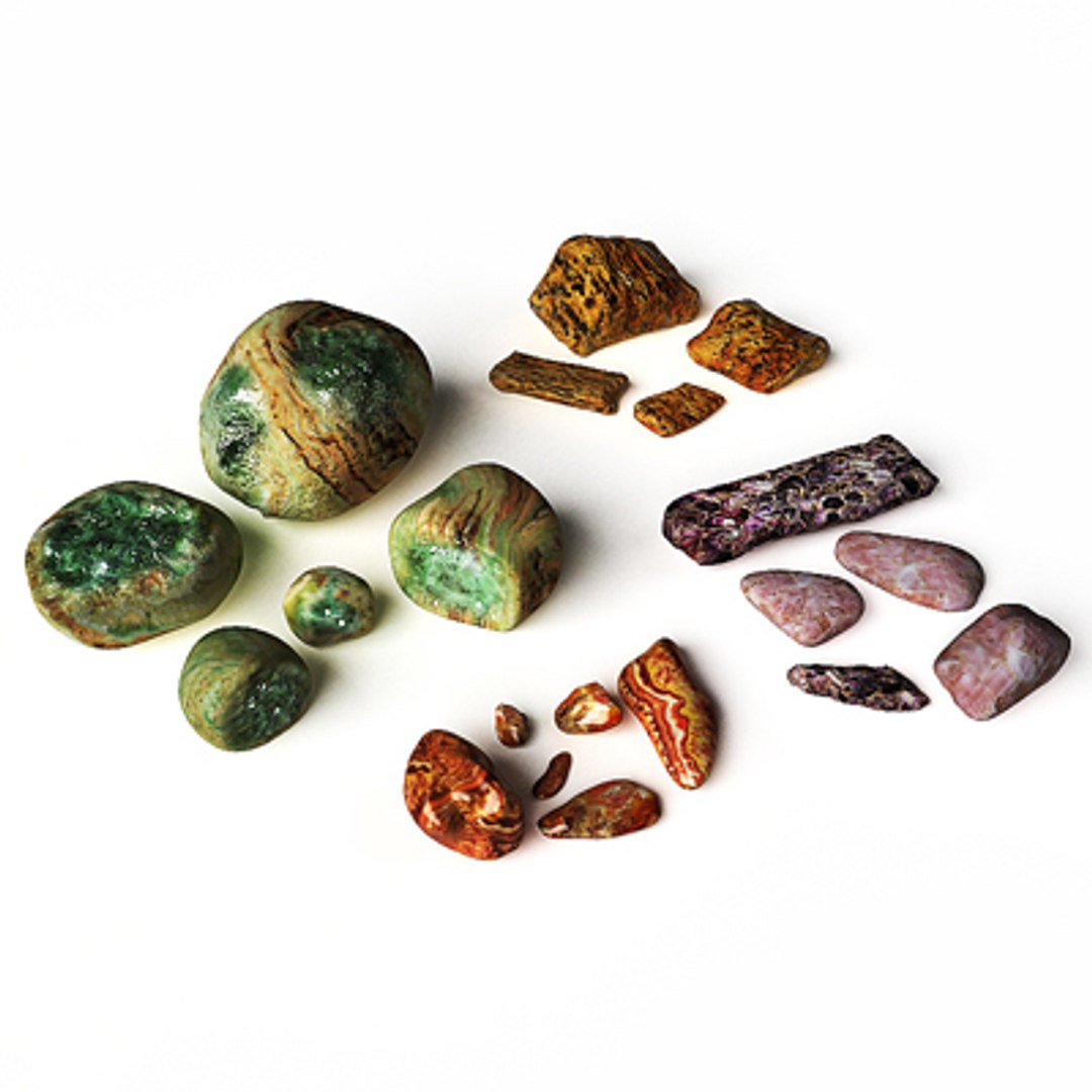 Semiprecious Decor Stones Rocks 3d Max