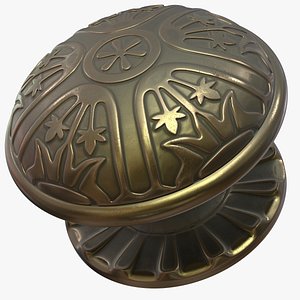 3D model Vintage Round Door or Drawer Knob