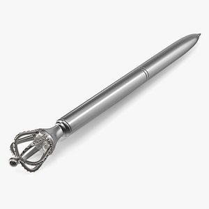 Crown Ballpoint Pen Silver 3D model