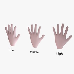 Hand 3D Base Mesh Low-poly