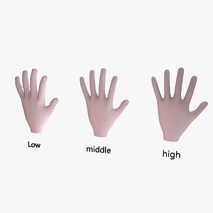 Hand 3D Base Mesh Low-poly