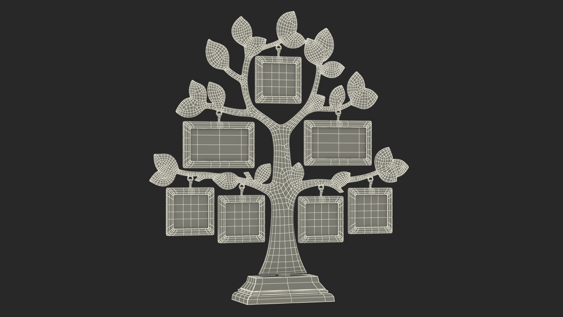 3D Golden Family Tree And Hanging Photo Frames TurboSquid 1969596