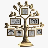 Golden Family Tree and Hanging Photo Frames