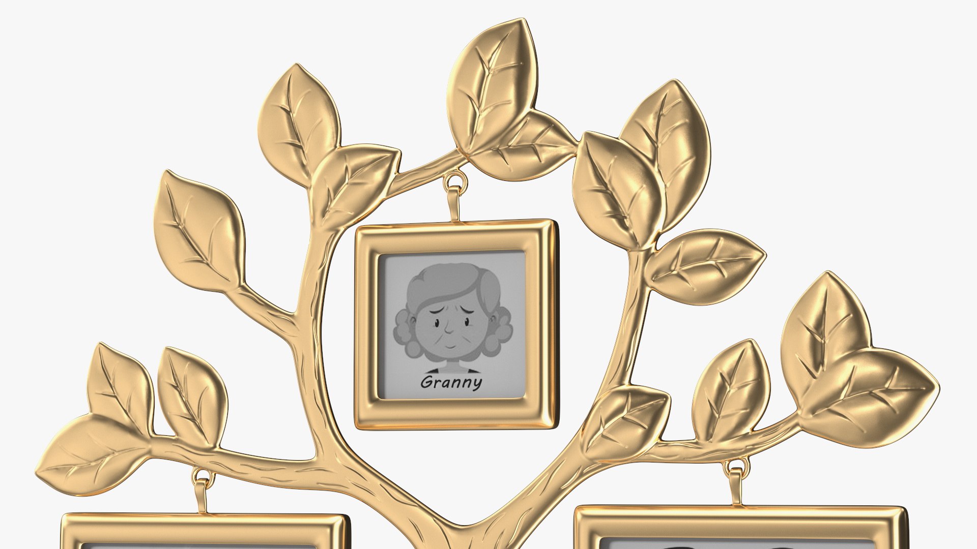 3D Golden Family Tree and Hanging Photo Frames TurboSquid 1969596