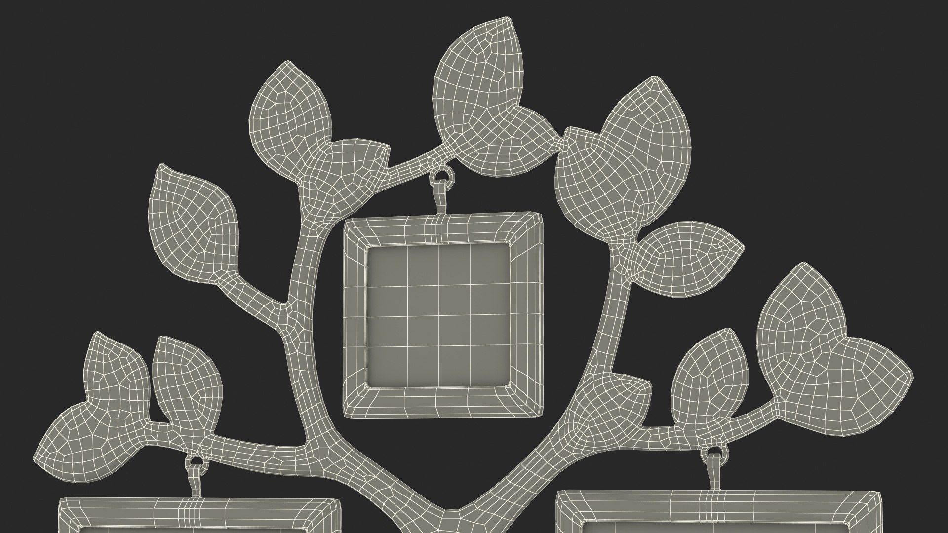 3D Golden Family Tree and Hanging Photo Frames TurboSquid 1969596