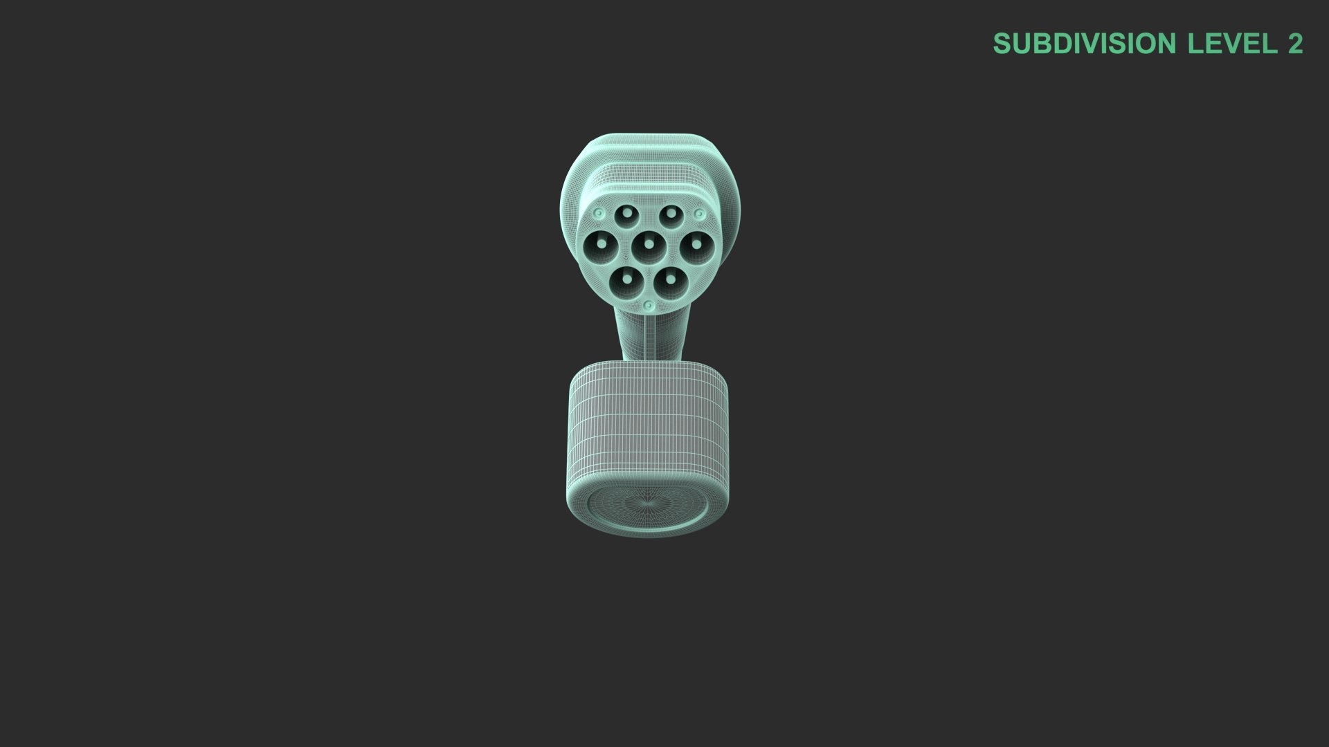 EV Charging Plug 3D model https://p.turbosquid.com/ts-thumb/LW/h8Rvcy/mp/wireframe_0002/jpg/1746553703/1920x1080/fit_q87/84e16e329b35b61eb6d37f12fec5437892e3113f/wireframe_0002.jpg