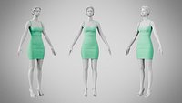 Dress 52 Medium Aquamarine With Design