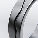Minimal Wave Band Ring - Modern Smooth Metal 3D Print Model