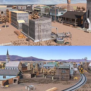 3D western town west model