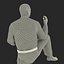 Черный костюм японского каратэ Fighter Pose 3 с ме