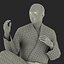 Черный костюм японского каратэ Fighter Pose 3 с ме