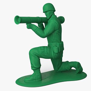 Green Plastic Toy Soldier with Rocket Launcher
