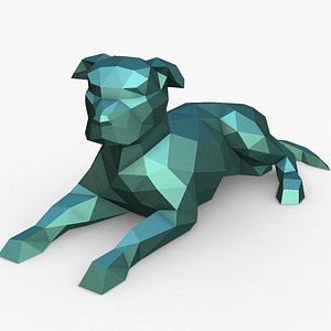staffy staffordshire bull terrier 3D model