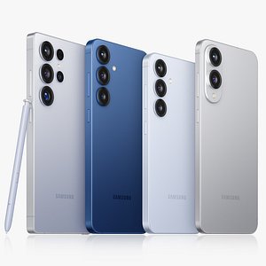 3D Samsung Galaxy S25 and S25 Plus and S25 Ultra and S25 Edge model