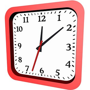 red wall clock 8