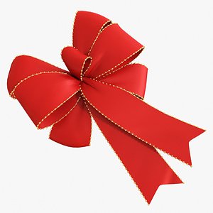 3d model red bow 04