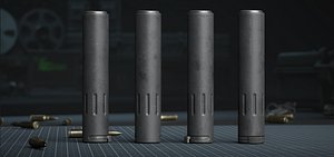 Silencer Default - GameReady model VR  AR  low-poly
