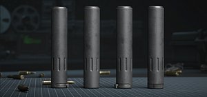 Silencer Default - GameReady model VR AR low-poly
